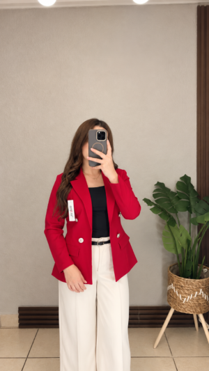Blazer sin Forro Manga Normal Rojo