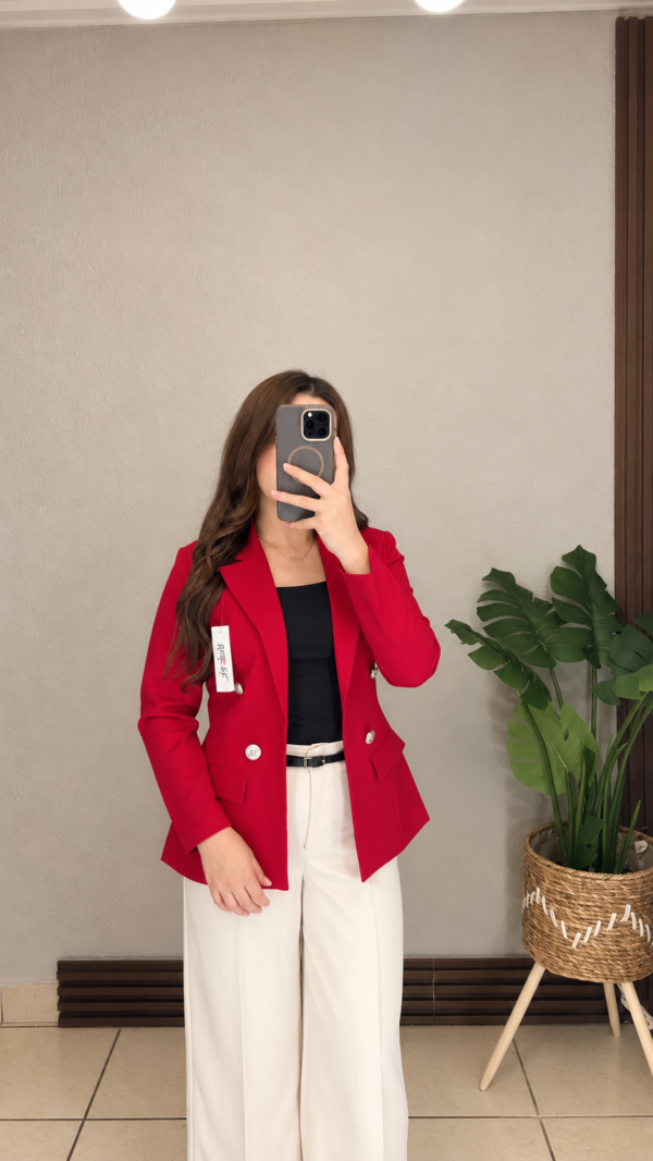 Blazer sin Forro Manga Normal Rojo