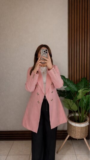 Blazer Largo Rosa Pétalo
