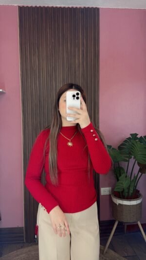 Blusa Manga Larga Roja