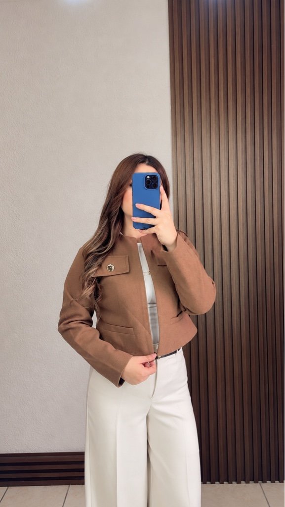 Chaqueta Corta de Paño Cafe