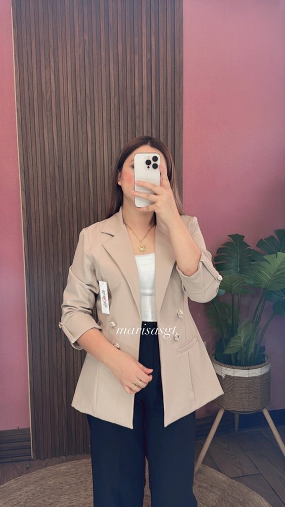 Blazer Manga 3/4 Beige