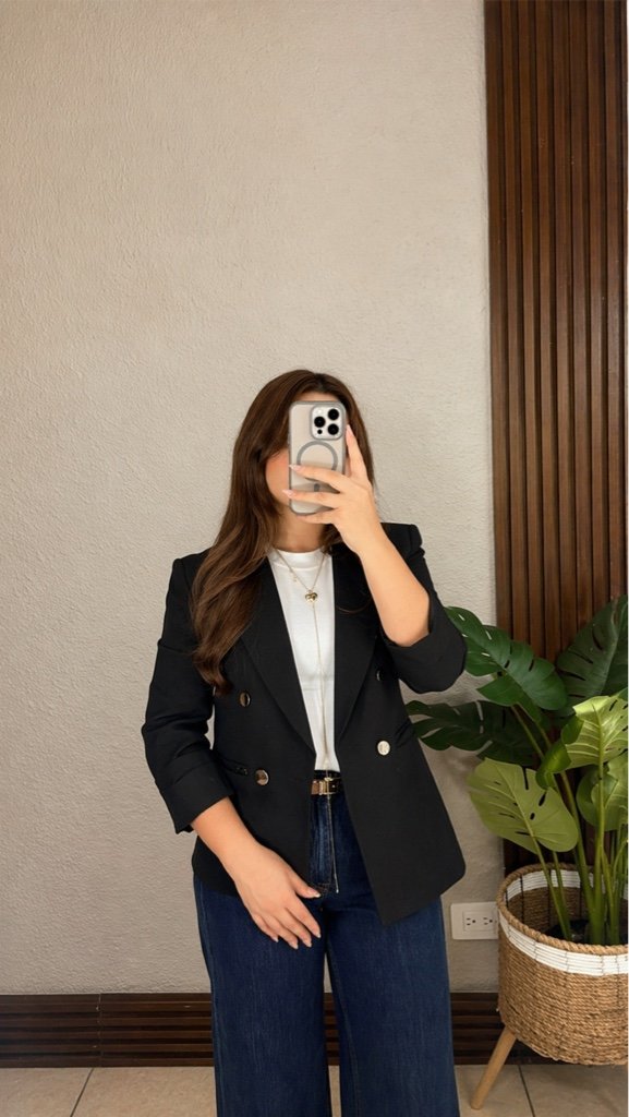 Blazer Manga 3/4 con Forro Negro