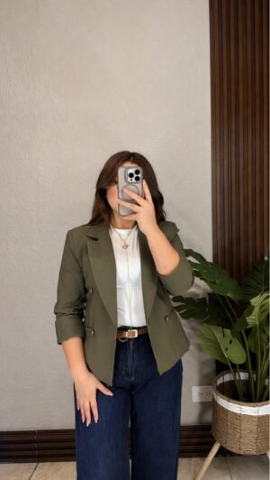 Blazer Manga 3/4 con Forro Verde Muzgo