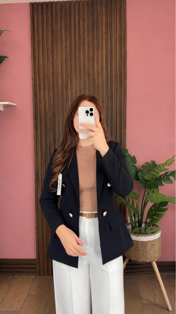 Blazer sin Forro Manga Normal Negro
