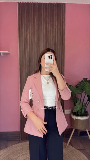 Blazer Manga 3/4 sin forro Palo Rosa