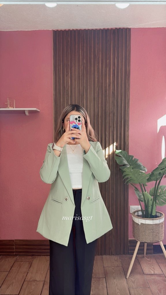 Blazer con Forro 4/B Verde Menta