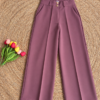 Pantalon de vestir con botones rosado