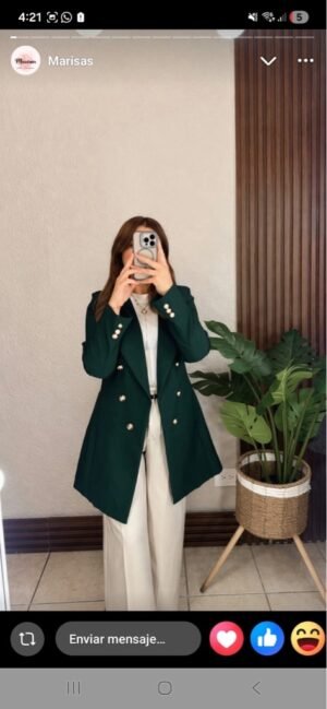Blazer Largo Verde Botella