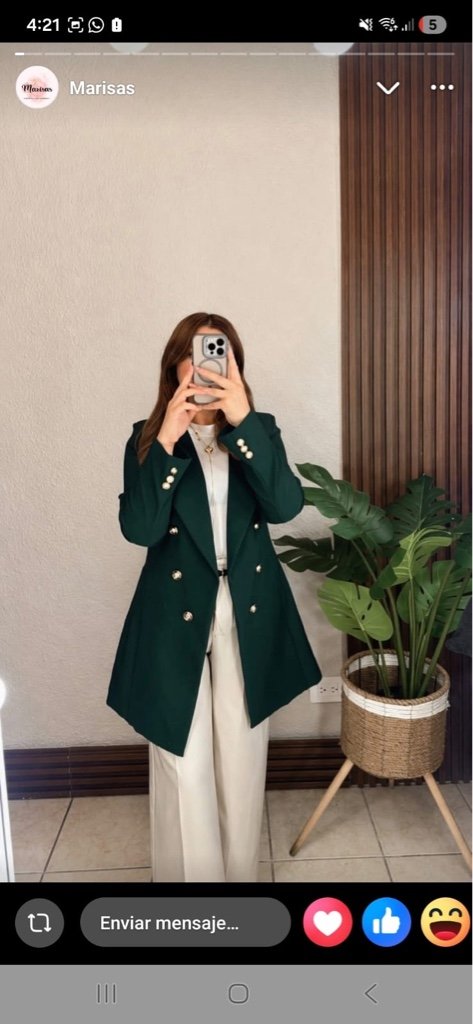 Blazer Largo Verde Botella