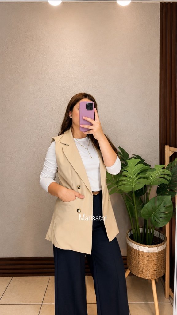 Chaleco con Forro Beige