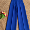 Pantalon de vestir con botones azul pavo