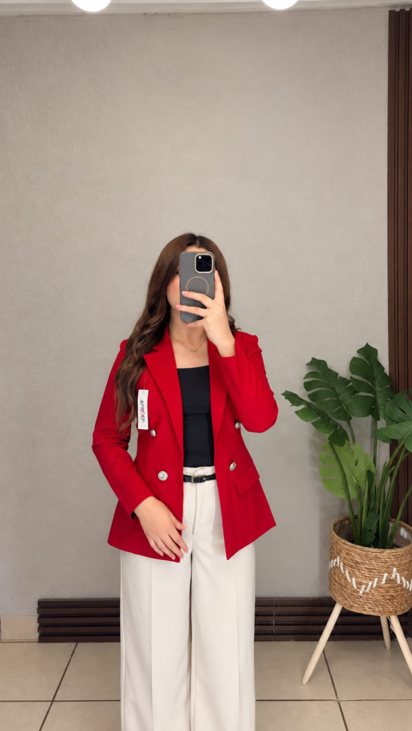 Blazer sin Forro Manga Normal Rojo