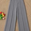 Pantalón de Vestir con Elástico Gris Claro