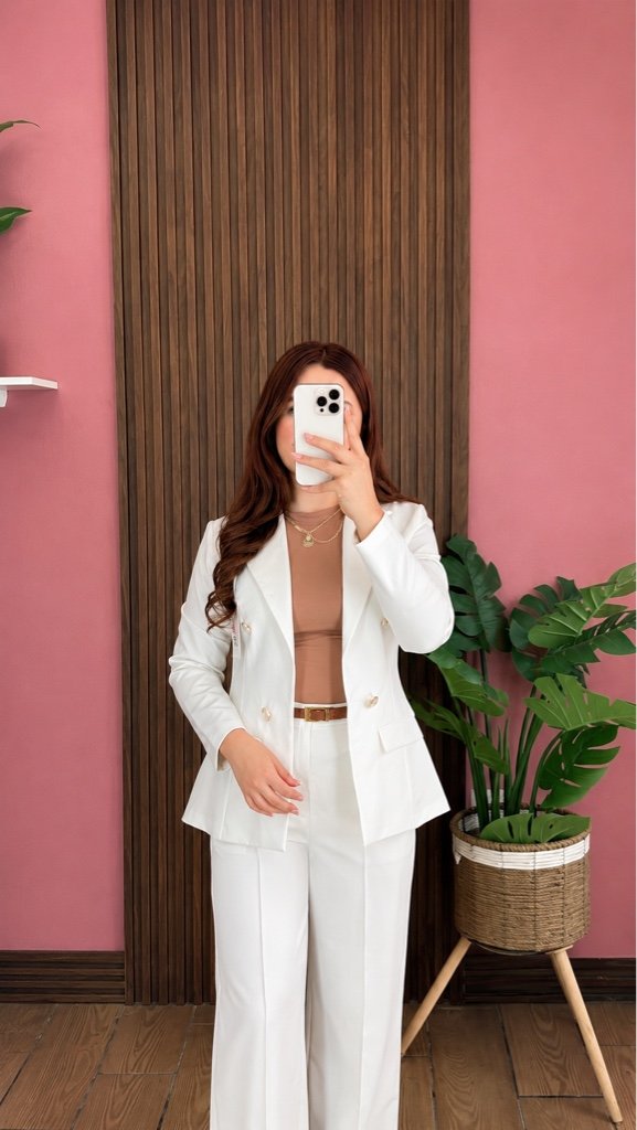 Blazer sin Forro Manga Normal Blanco