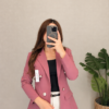 Blazer sin Forro Manga Normal Rosado