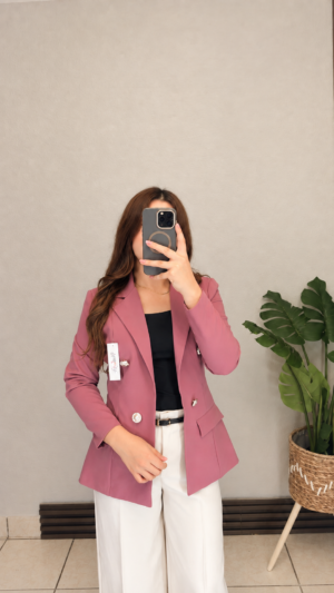 Blazer sin Forro Manga Normal Rosado