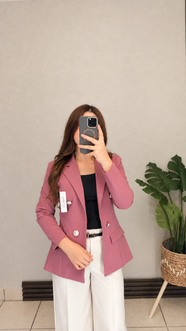 Blazer sin Forro Manga Normal Rosado