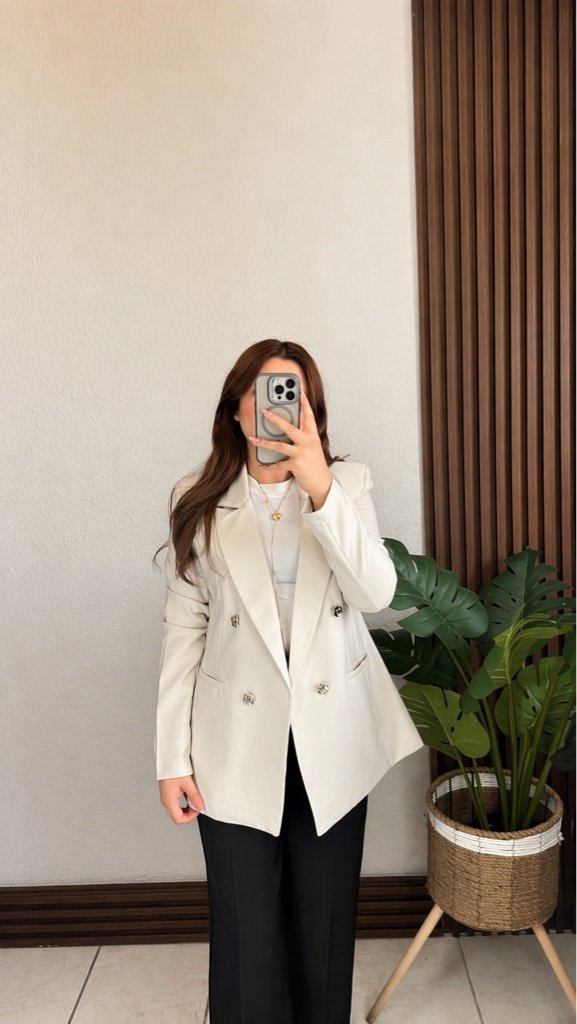 Blazer con Forro B/zucarita Beige Claro