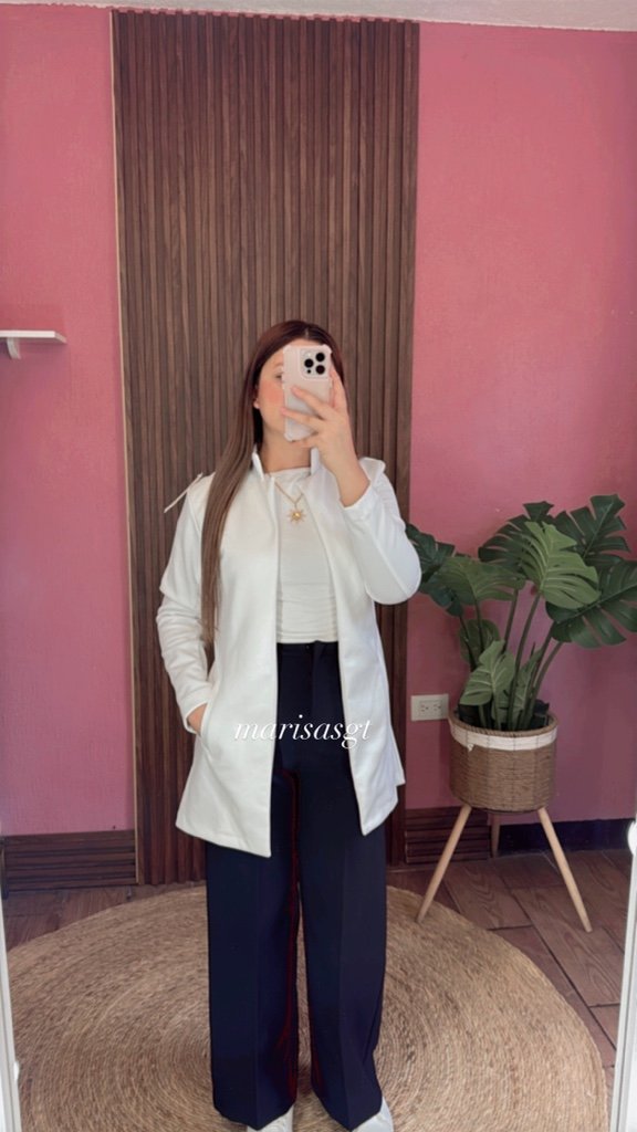 Blazer Gamuza Blanco