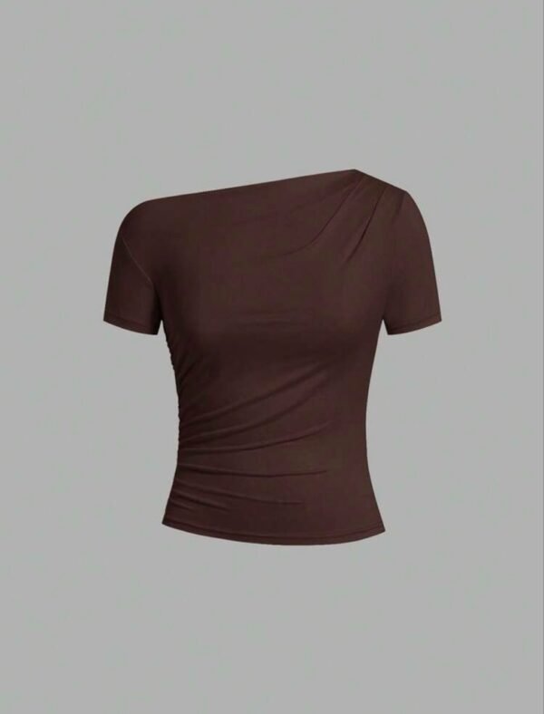 Blusa Hombro Asimétrico Café