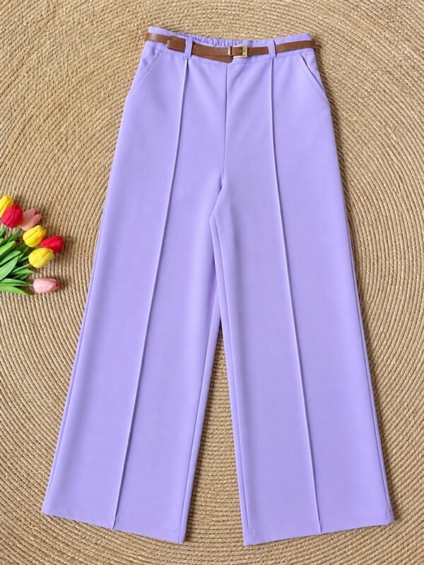 Pantalón de Vestir con Elástico Lila