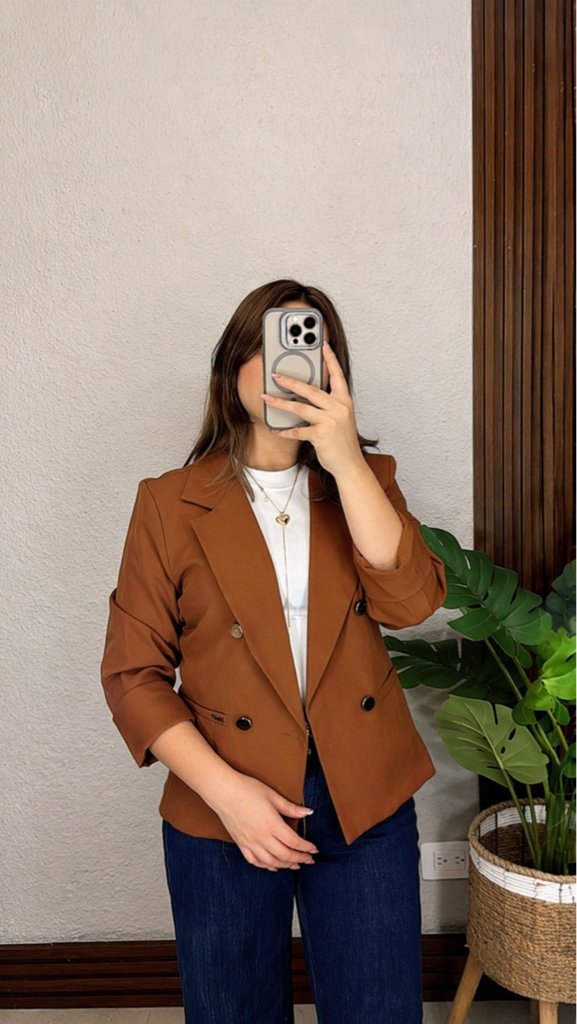 Blazer Manga 3/4 con Forro Camel