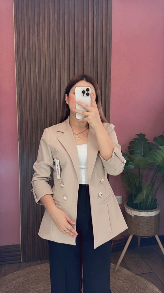 Blazer Manga 3/4 Beige.