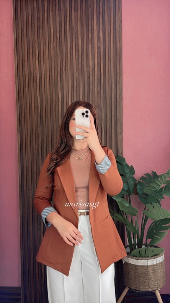 Blazer Manga Rayada Camel
