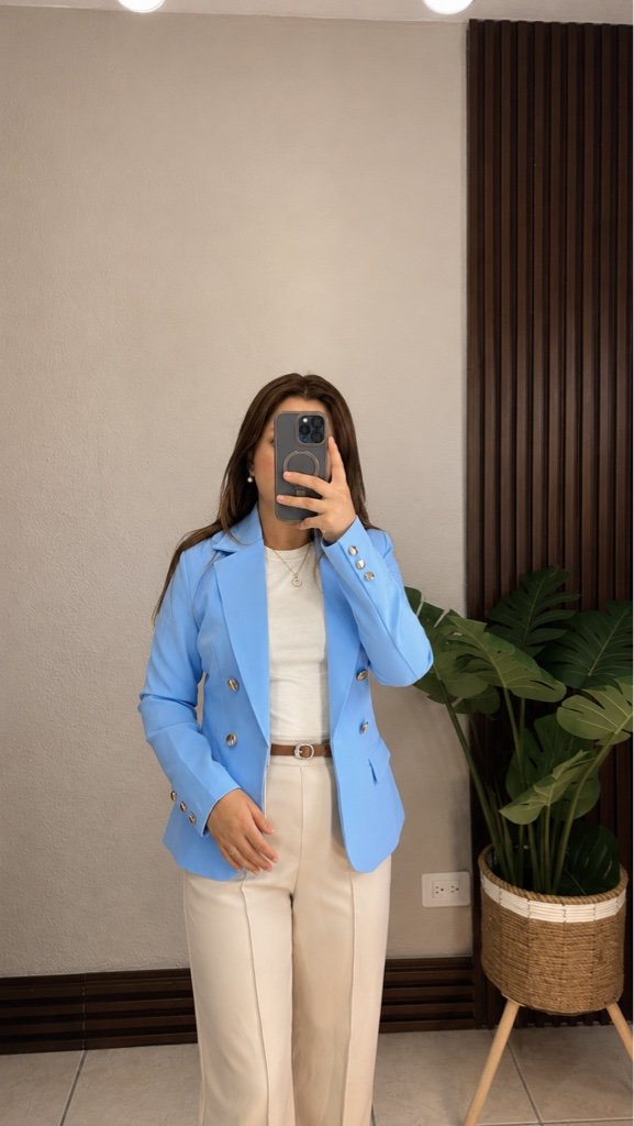Blazer con Forro 9B Celeste