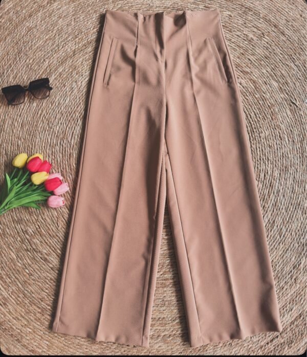 Pantalón de Pinzas Beige Oscuro