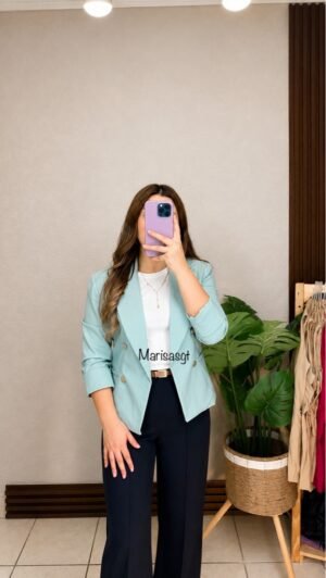 Blazer Manga 3/4 con Forro Verde Menta