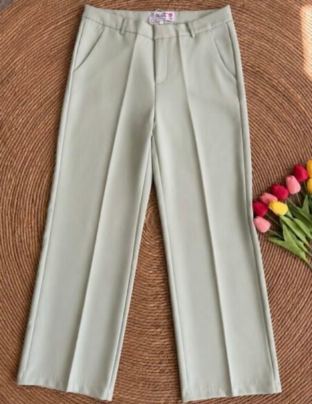 Pantalón de Vestir Corte Recto Verde Menta