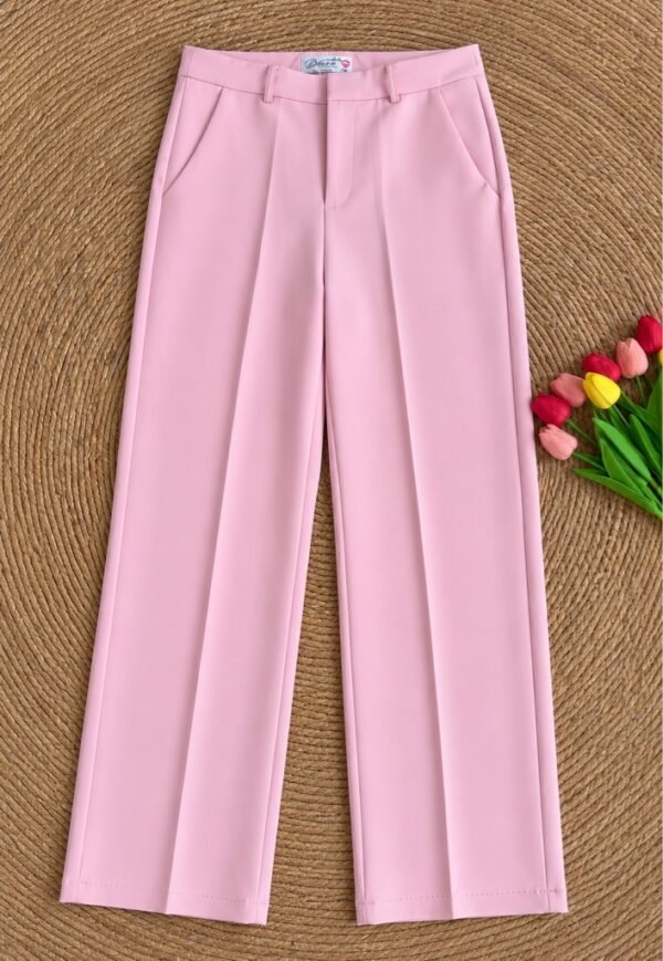 Pantalón de Vestir Corte Recto Palo Rosa