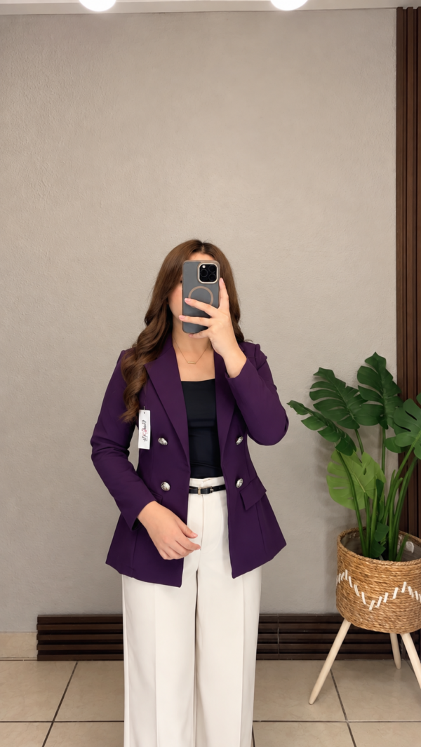 Blazer sin forro manga normal purpura