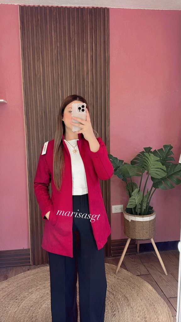 Blazer Gamuza Rojo Vino