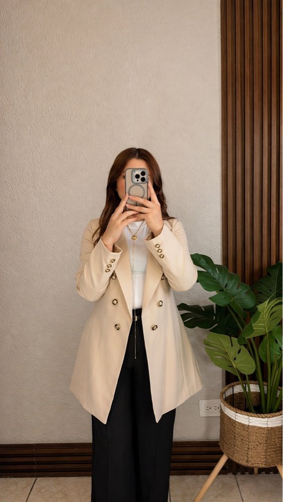 Blazer Largo Beige Claro