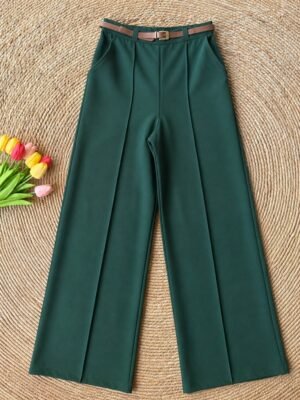 7fbd2ee9-4a5c-5708-9e8d-b2987704f7d1.jpeg Pantalón de Vestir con Elástico Verde Botella