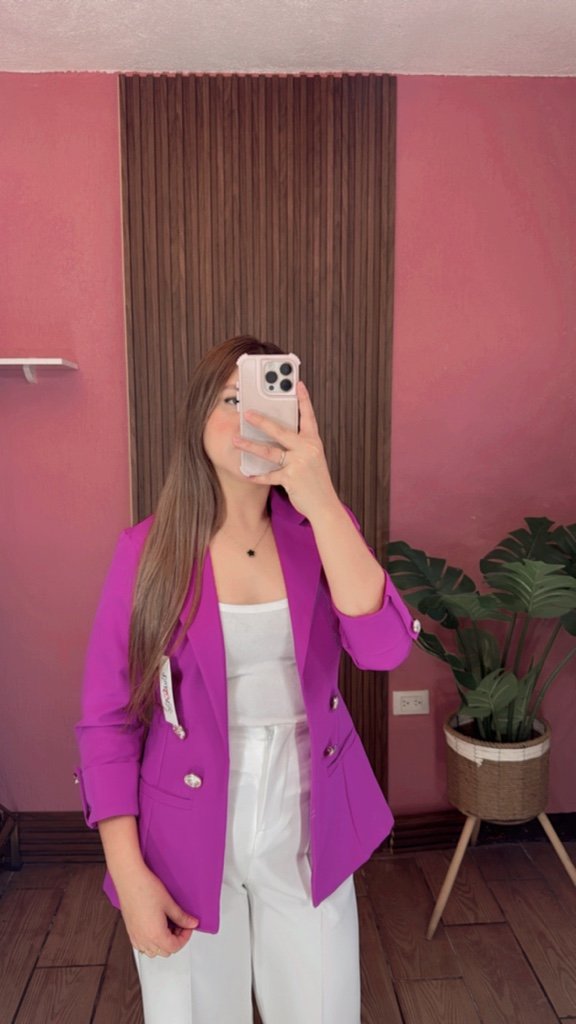 Blazer Manga 3/4 sin forro Magenta