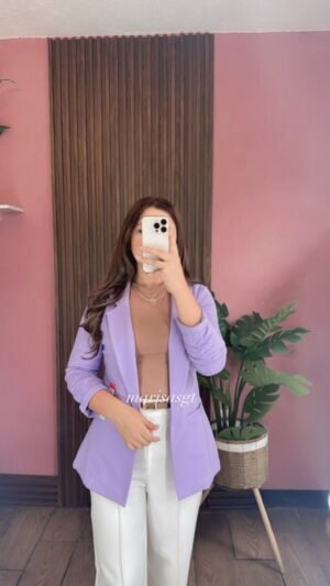 Blazer Manga Plisada Lila