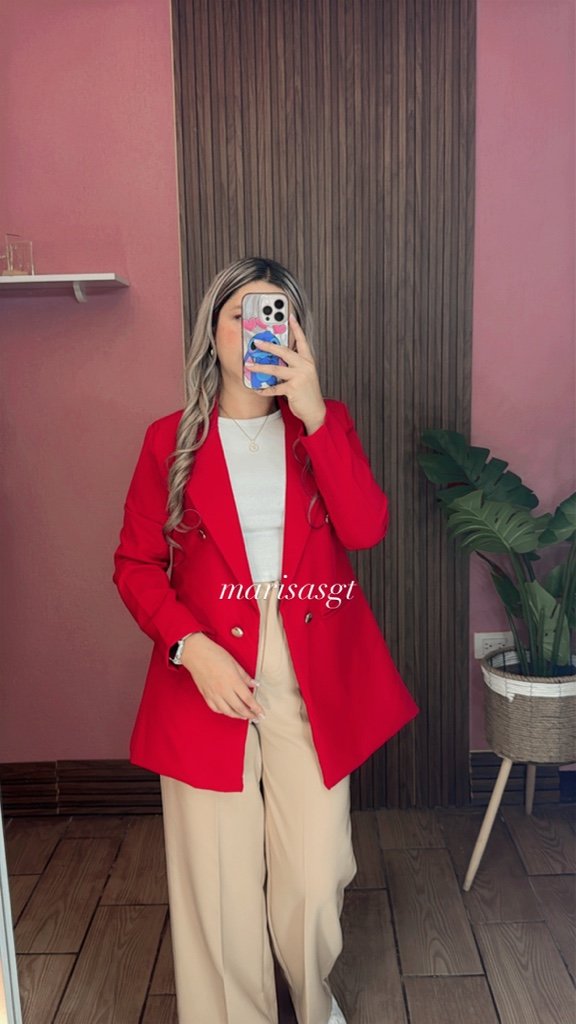Blazer con Forro 4/B Rojo
