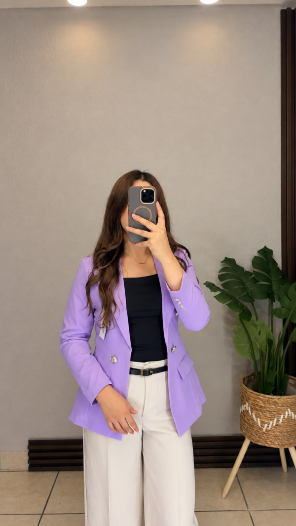 Blazer sin Forro Manga Normal Lila