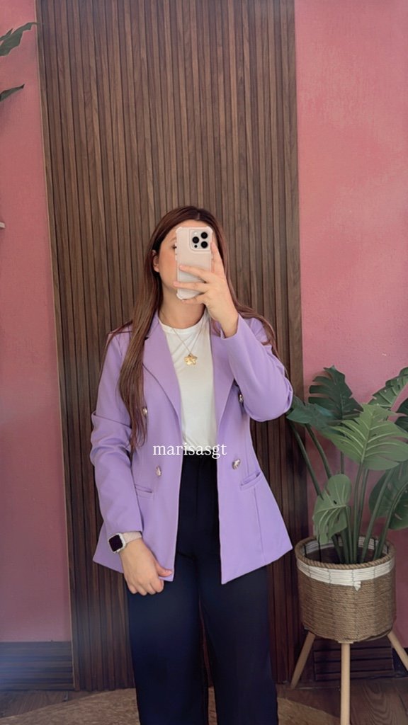 Blazer sin Forro Manga Normal Lila