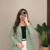 Blazer sin forro manga normal  verde pistacho