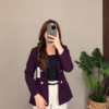 Blazer sin forro manga normal purpura