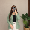 Blazer sin forro manga normal  verde pistacho