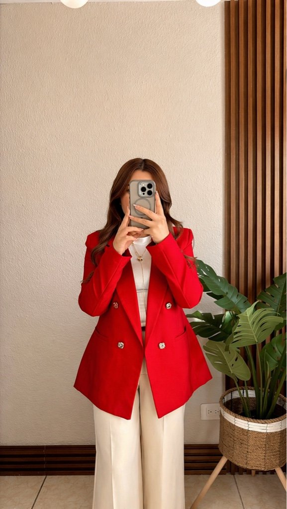 Blazer con Forro B/zucarita Rojo