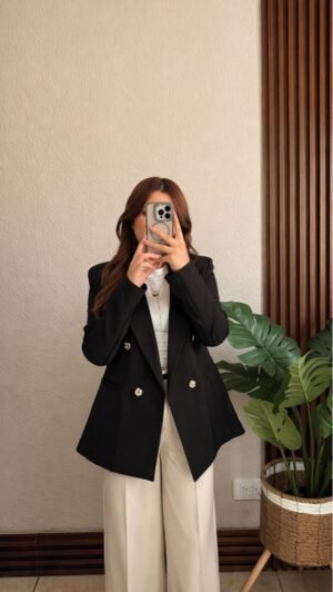Blazer con Forro B/zucarita Negro