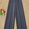 Pantalón de Vestir con Elástico Gris Oscuro