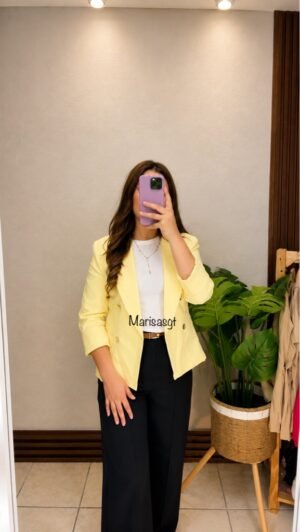 Blazer Manga 3/4 con Forro Amarillo